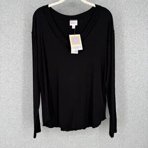 Lularoe Vicki Dolman Jersey Knit Top Shirt Size M Black Casual Stretch Comfy NEW